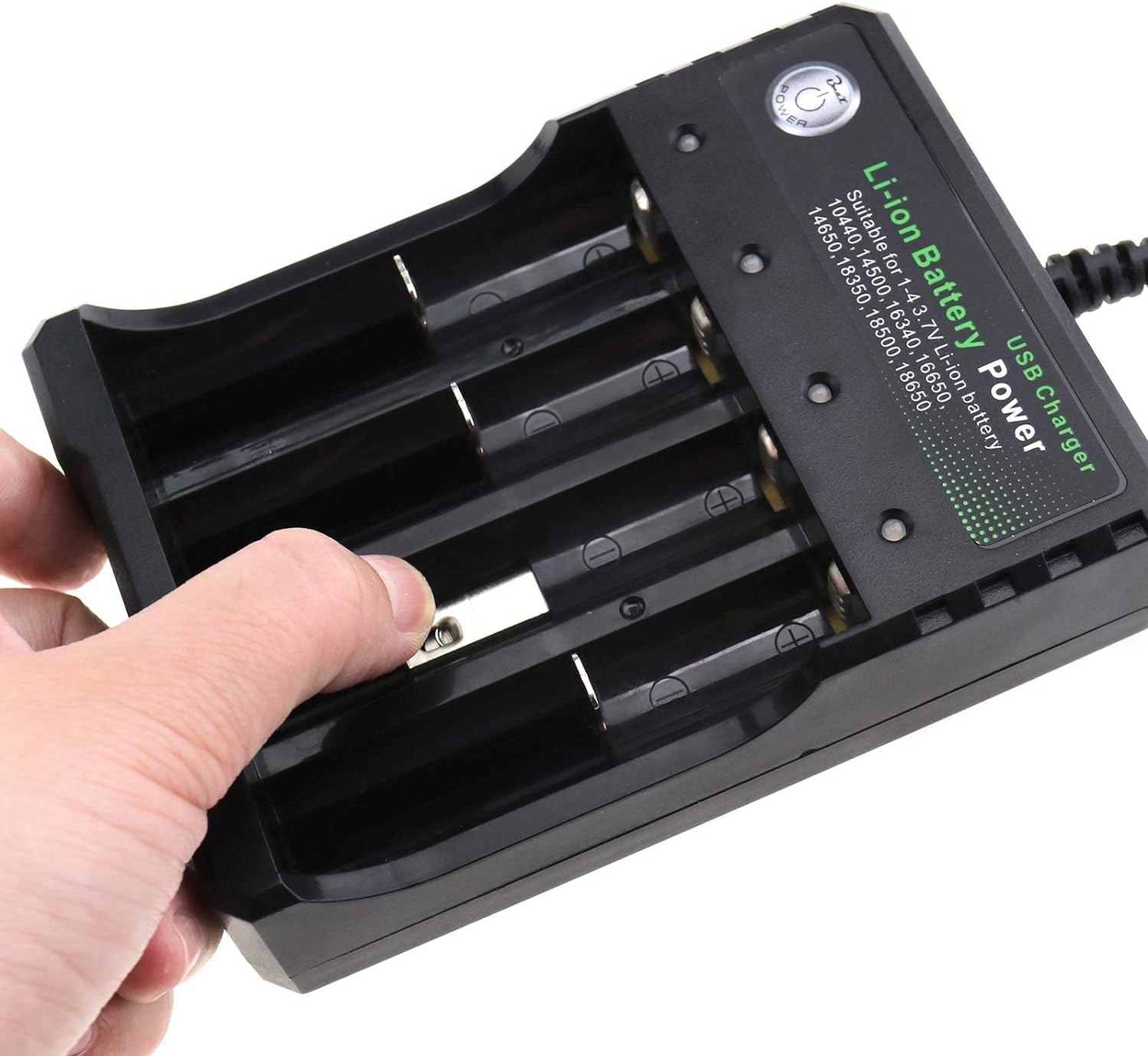 Intelligens USB töltő, 4 lítium akkumulátorhoz, 4,2 V, 1000 mA, 18650 - Image 6