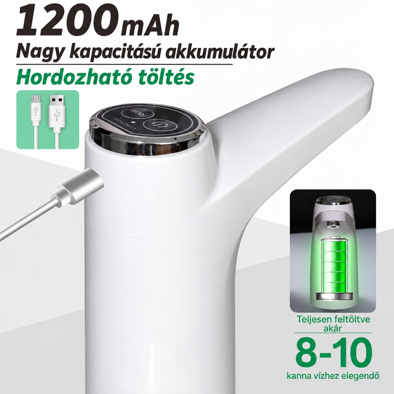 AquaLuxe Flow™ Elektromos palack pumpa (2 darab egy áráért) - 2. kép