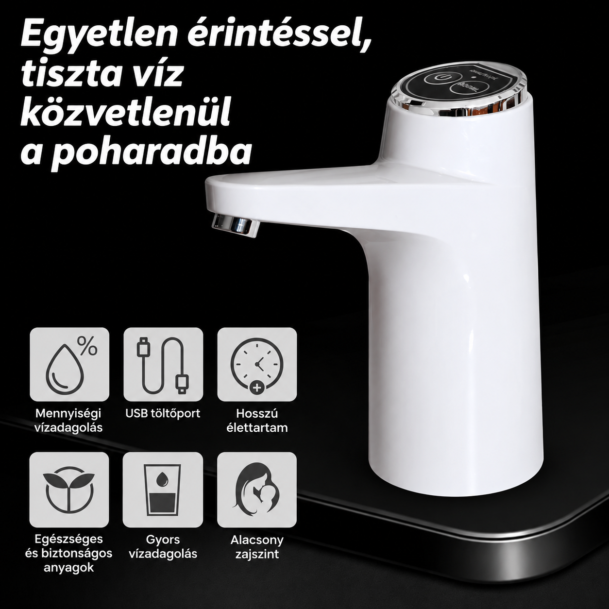 AquaLuxe Flow™ Elektromos palack pumpa (2 darab egy áráért)