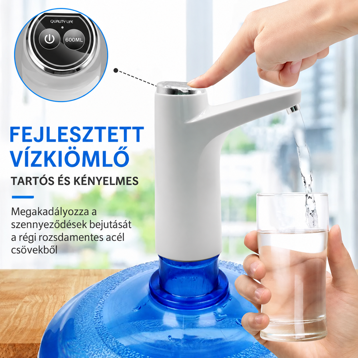 AquaLuxe Flow™ Elektromos palack pumpa (2 darab egy áráért) - 5. kép