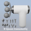 Mini masszázspisztoly 9 tartozékkal (3 fej)