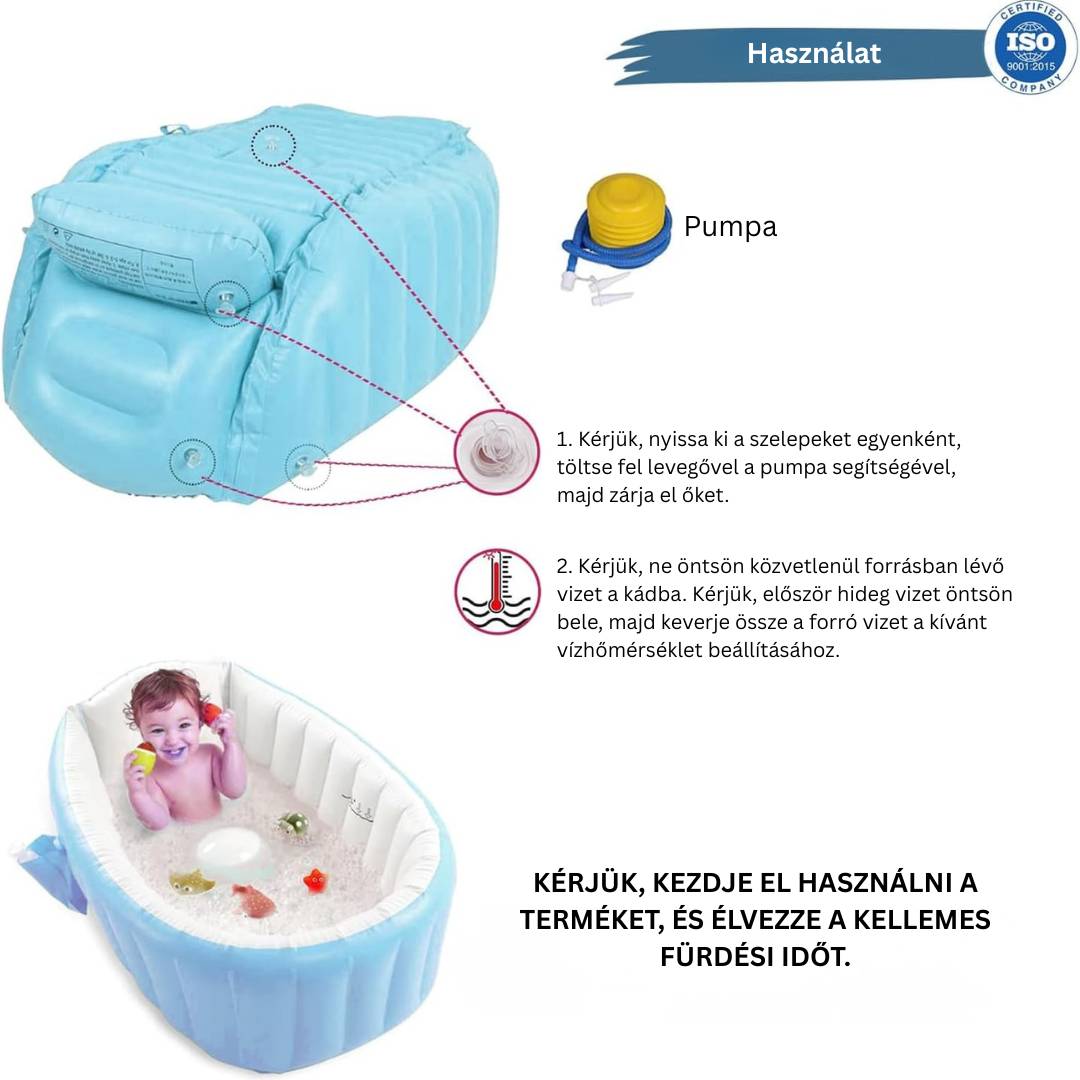 Felfújható, puha babakád légpumpával - Image 8