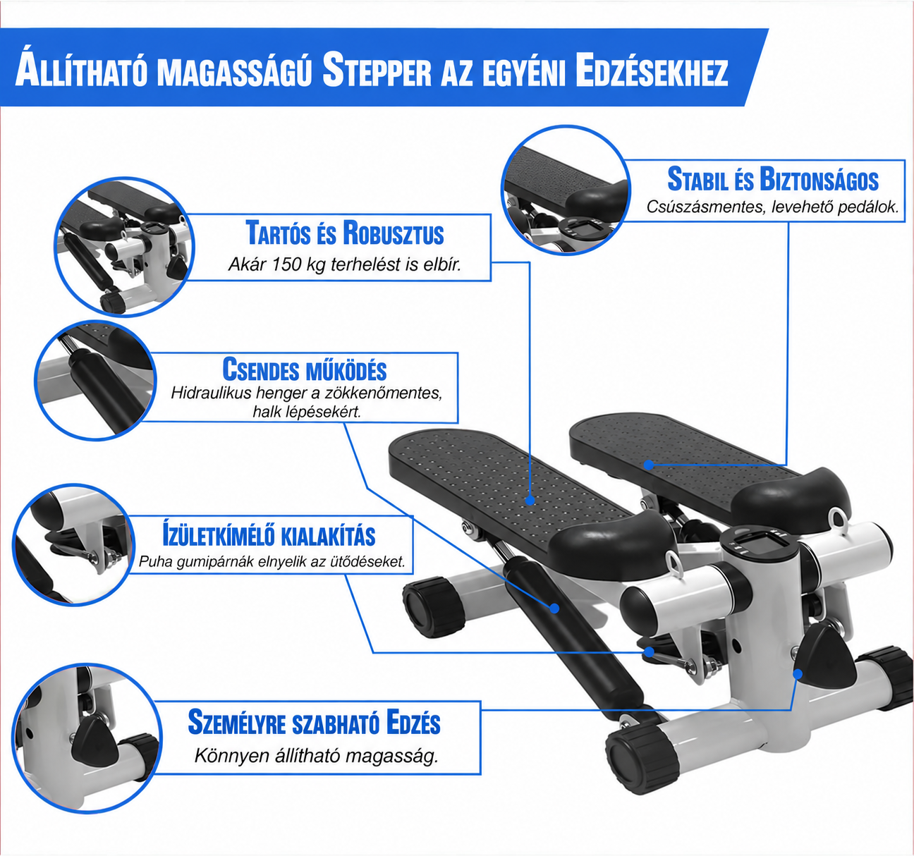 BODYFLEX JUNG™ Mini edzőstepper és ellenállás-szalag - 3. kép