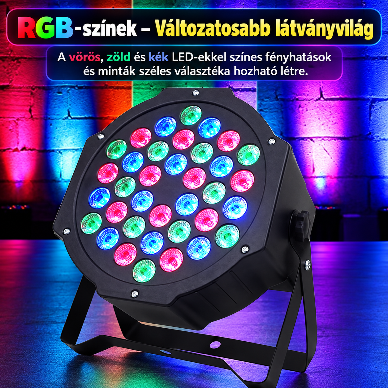 LumiVanta PartyBeam™ MINI PAR 36-LED mini parti-fény - Image 9