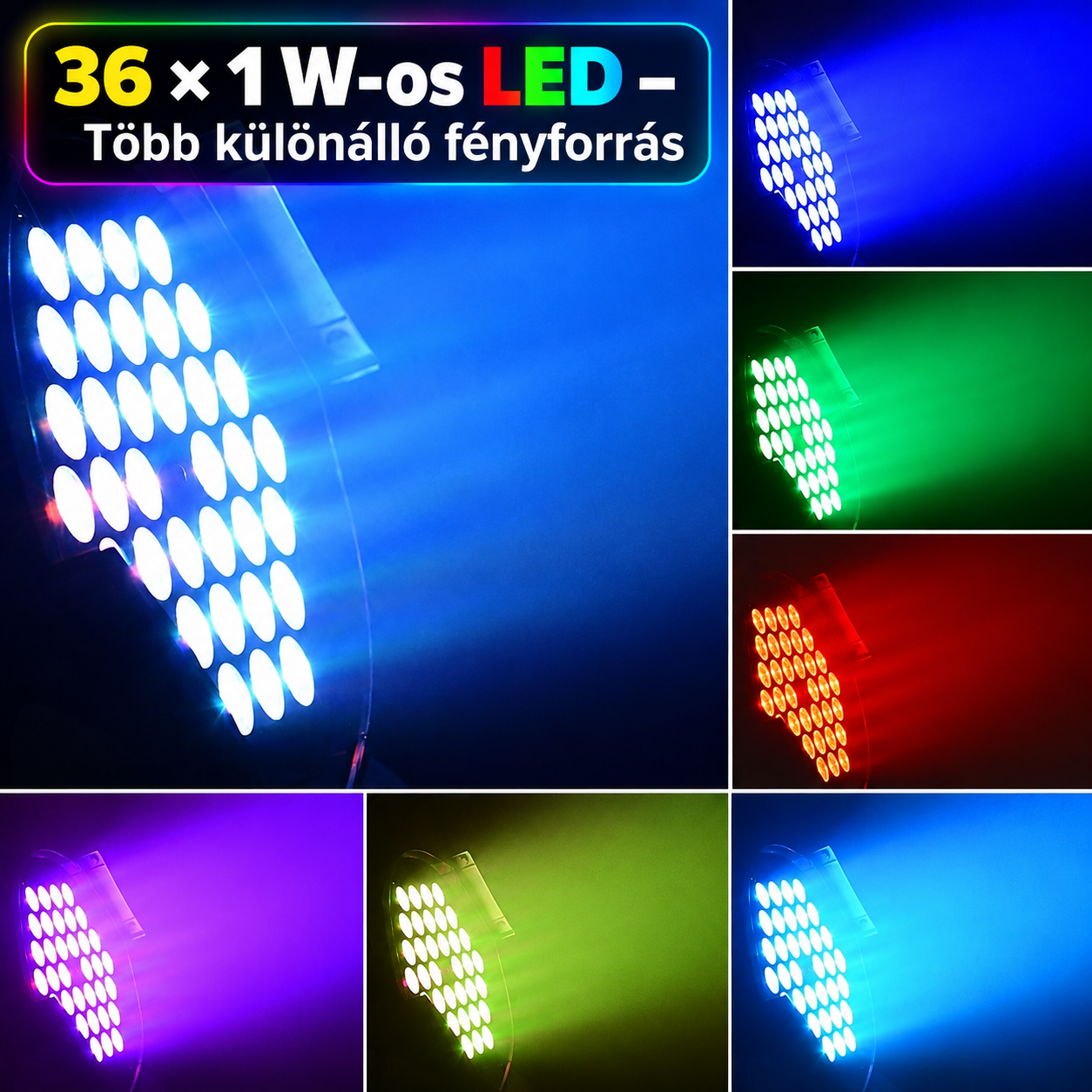 LumiVanta PartyBeam™ MINI PAR 36-LED mini parti-fény - Image 6