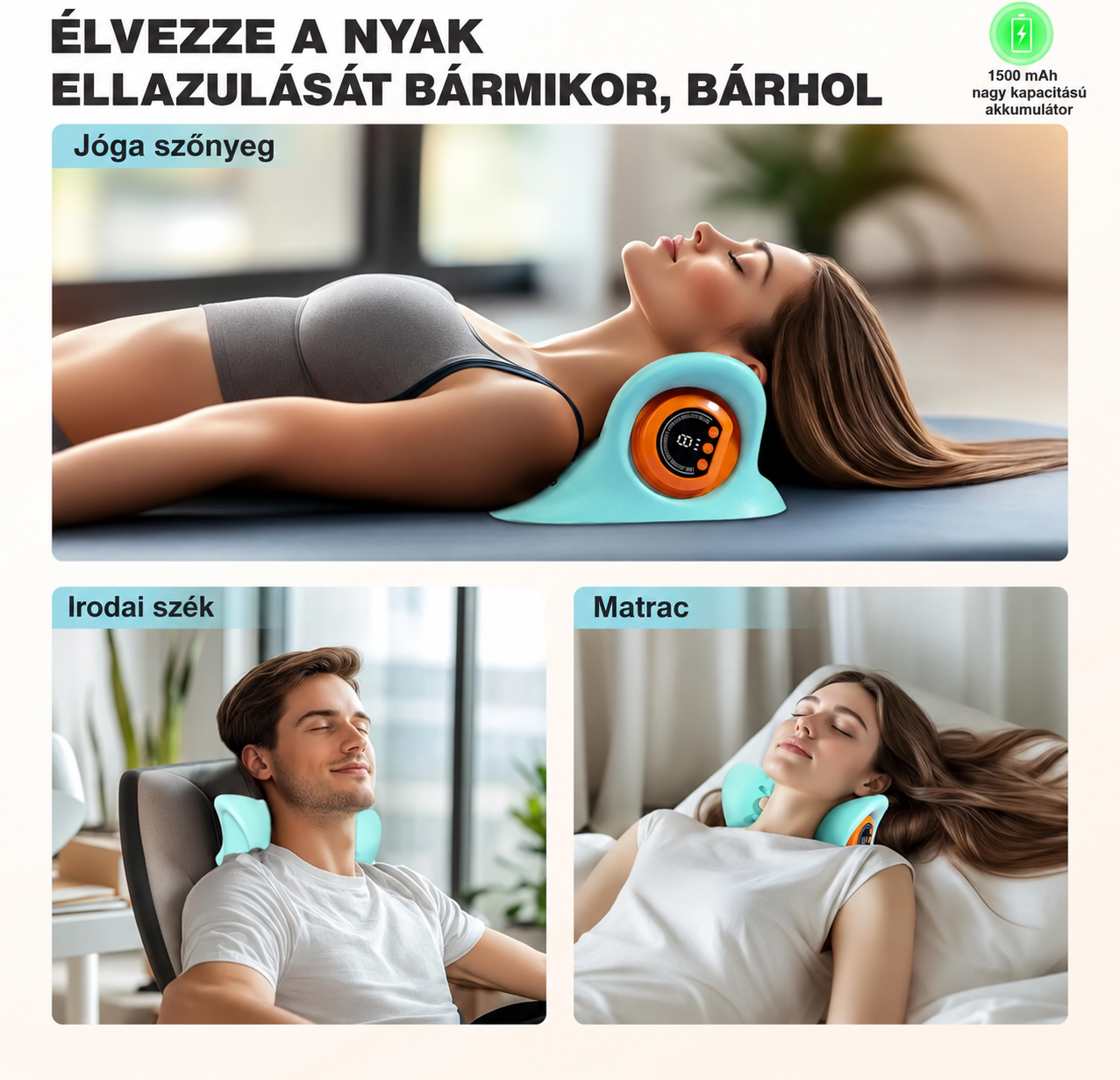 Cervéa Luxe™ nyakmasszázs és elektroterápiás párna - 6. kép