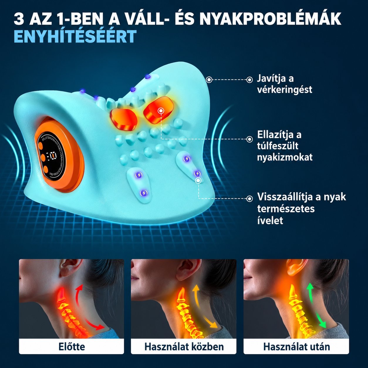 Cervéa Luxe™ nyakmasszázs és elektroterápiás párna - 7. kép