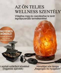 Élanora™ himalájai sólámpa + BÓNUSZ mini asztali szökőkút (3-szintes)