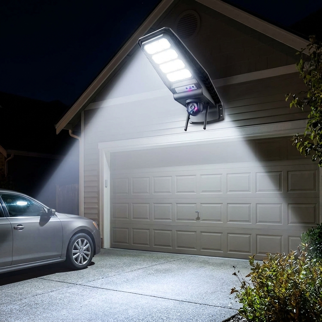 SolarGuard Vision Solar™ 1800 W-os napelemes utcai lámpa beépített CCTV-kamerával + BÓNUSZ: Kódos kulcstartó doboz - Image 2