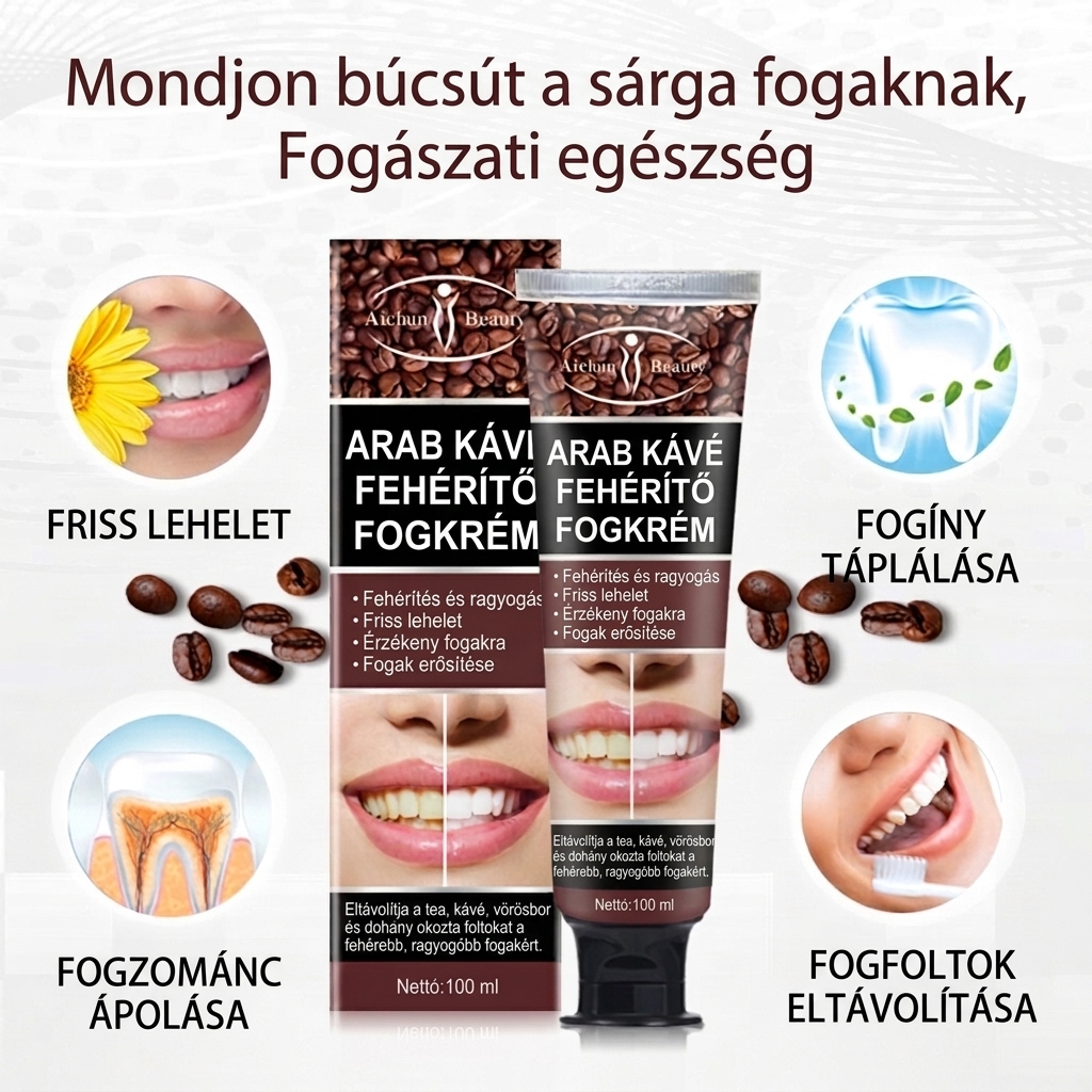 AICHUN BEAUTY™ Arab kávés fogfehérítő fogkrém – friss lehelet - Image 6